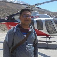 Me at Ranipauwa Helipad with helicopter